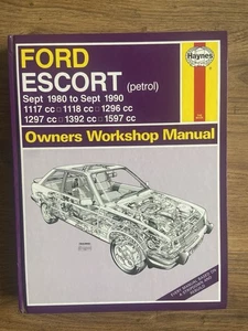 FORD ESCORT XR3 XR3i RS TURBO CABRIOLET, 1.1, 1.3, 1.4, 1.6 HAYNES MANUAL ‘80-90 - Picture 1 of 4