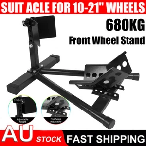 Adjustable Motorcycle Motorbike Stand 10"-21" Front Wheel Chock Trailer Stand - Picture 1 of 12