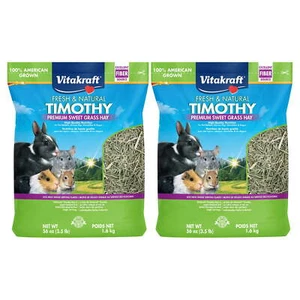 (2 pack) Small Animal Timothy Hay for Guinea Pigs, Rabbits - 3.5 lb - Picture 1 of 6