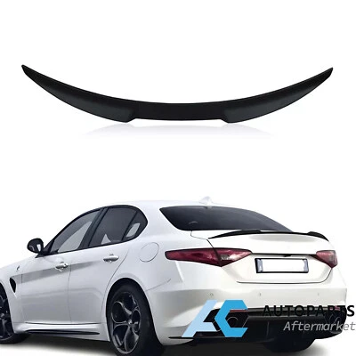 For 2015-2024 Alfa Romeo Giulia VQ Style Rear Trunk Spoiler Lip Wing,Gloss Black Foto 1 de 4