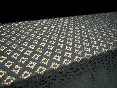 Lace Dress Fabric, Per Metre - Quatrefoil Design - Black - Image 1 of 3