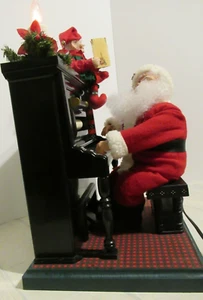 Collectible Holiday Creation Christmas Santa Piano Cassette Player Elf - Picture 1 of 9