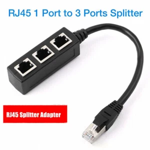 3 IN 1 RJ45 3 Port LAN Ethernet Splitter Adapter Cable Network LAN Connector - Picture 1 of 9