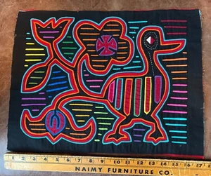 Vintage Panama Kuna Indian Mola from San Blas Islands 17.5" x 13.5" - Picture 1 of 2