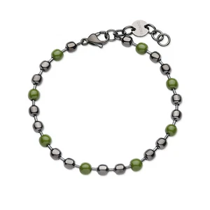 Sagapo Bracciale Uomo Palline Sfere Acciaio e Verde Sagapò SRP70 S’agapo - Foto 1 di 4