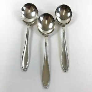Vintage 1915 DOMINION Oneida Puritan Silverplate Soup Spoons Lot of 3 - Picture 1 of 4