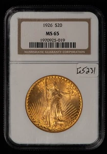 1926 G$20 Saint-Gaudens Gold Double Eagle - NGC MS 65 - SKU-G5231 - Picture 1 of 4