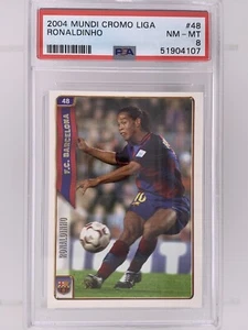 2004 MUNDI CROMO LIGA RONALDINHO #48 PSA 8 - POP 2 - Picture 1 of 2