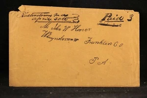 Maryland: Reisterstown 1853 Stampless Cover + Letter, Fancy Ms, Baltimore Co - Picture 1 of 4