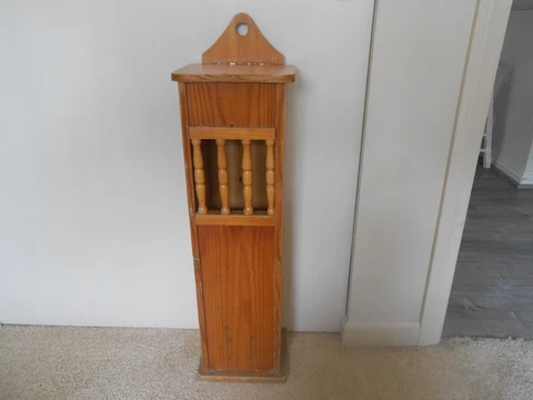 Vintage French Huche a Pain Bread Baguette Storage Box Wood Container Panetiere Cover