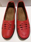 Dr. Leonards Comfort KELSIE FLAT RED Womens Size 9W Shoes Slip On Work Career