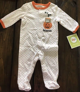 Mein erster Halloween Kürbis Sleep & Play Schnappverschlüsse Neu Größe 6 Monate - Bild 1 von 2