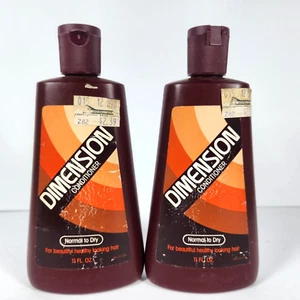 Set of 2 Vintage Dimension Hair Conditioner 11 Oz Full Bottles New Old Stock - Picture 1 of 12