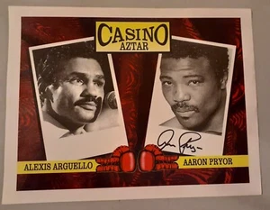 Autographed Aaron Pryor Vs Alexis Arguello Promo Sheet - Picture 1 of 2
