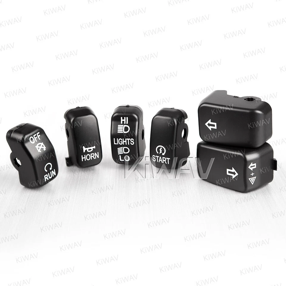 KiWAV Switch Cap Kit (6pcs) Black fits Harley '10-'17 Night Rod Special VRSCDX — 第 1/4 张图片