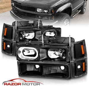 Juego de faros negros C/K 1994-1998 para Chevy Silverado Suburban Tahoe C10 - Imagen 1 de 10