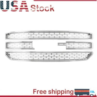 Insertos de cubiertas de parrilla superpuestas a presión cromados para GMC Yukon XL 2015-2020 Foto 1 de 3