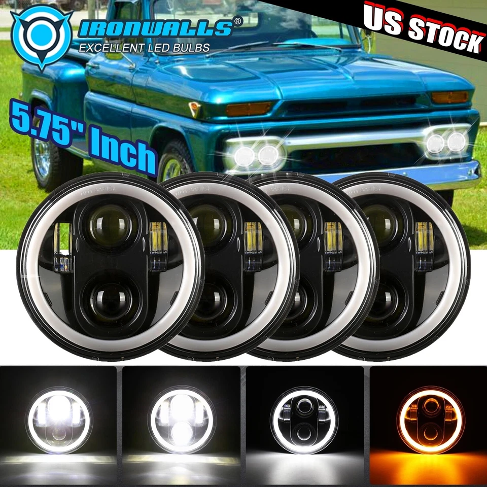 Faros LED HI/LO DRL DOT para Jaguar XJ6 XJS XJ12 4 PIEZAS 5-3/4" 5,75" pulgadas Foto 1 de 4