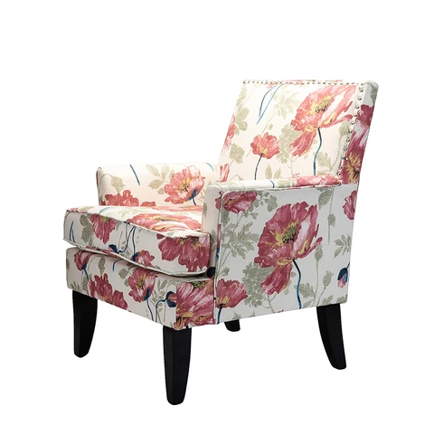 Karat Home Herrera Floral Accent Chair - Red/Yellow  MSRP $420.00 Cover