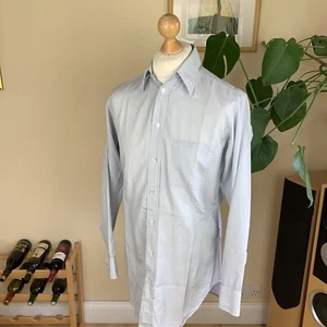 HENRY POOLE of Savile Row Men's Bespoke Blue Shirt Size 16” 100% Cotton - Picture 1 of 16