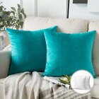 Square Decorative Throw Pillow Cusion For Couch, 20" X 20", Lake Green, 2 Pack