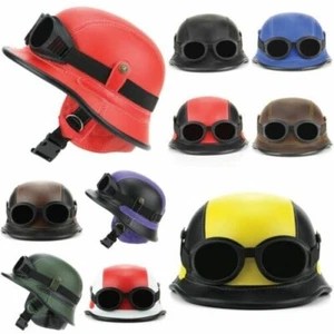 Helmet Hat Steam Punk Biker Rocker Goggles LoudElephant Festival Novelty - Picture 1 of 25