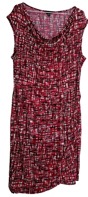 George Fit & Flare Dress Women's 20 XXL Knee Length Red Black White Stretch - Image 1 of 4