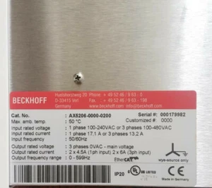 One New BECKHOFF AX5206-0000-0200 Servo Drive - Picture 1 of 4