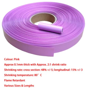 Pink PVC Heat Shrink Tubing Wrap RC Battery Pack LiPO NiMH NiCd Sizes&Lens - Picture 1 of 2