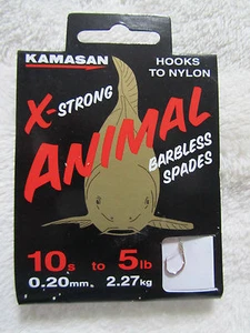 1 x PACK OF KAMASAN X-STRONG ANIMAL HOOKS TO NYLON BARBLESS - Picture 1 of 1
