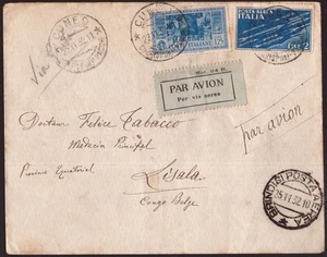 Italia Regno, busta via aerea del 1932 per il Congo Belga -HB57 - Picture 1 of 3