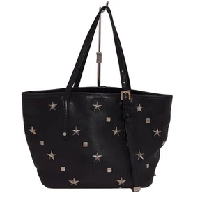 Auth JIMMY CHOO Sasha - Black Silver Leather Hardware Tote Bag - Picture 1 of 9