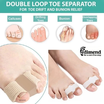 PEDIMEND™ Big Toe Spacers & Straightener with 2 Loops Bunion Corrector Nylon+Gel