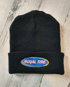 ROYAL TIRE Patch Logo Black Knit Winter Hat Beanie Cap CAPAMERICA USA Exc! - Picture 1 of 4