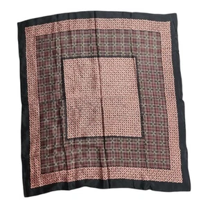 Sciarpa quadrata geometrica vintage Lilian Vernon 100% seta arrotolata a mano dipinta 30x30 - Foto 1 di 10