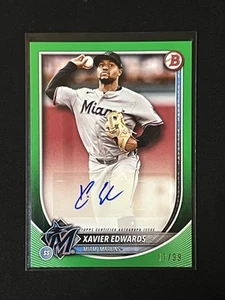 2025 Bowman Xavier Edwards Green SP 11/99 Auto Marlins Autograph - Picture 1 of 2