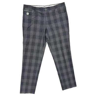 Pantalones chinos a cuadros grises Pal Zileri de algodón y lino para hombre 34x31 Foto 1 de 4