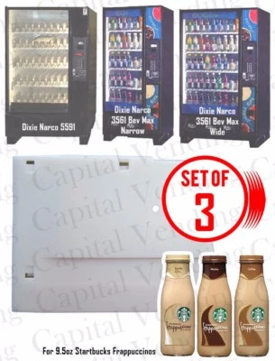 3x Dixie Narco 5591 & 2145 Product Spacers for Starbucks 9.5oz Frapuccinos