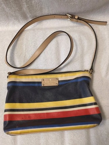 Borsa a tracolla Kate Spade Hailey Westchester Forever a righe rivestita in tela