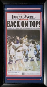 Kansas Jayhawks 2022 Basketball Champs Lawrence Journal World Framed Newspaper - Picture 1 of 2