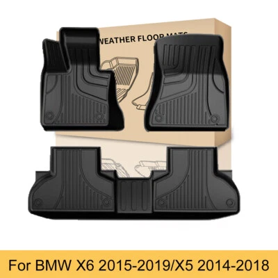 Alfombrillas de coche 3 piezas para BMW X6 2015-2019/X5 2014-2018 TPE revestimientos de goma alfombras Foto 1 de 4