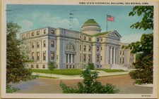 1954 Exterior View State Historical Building Des Moines Iowa IA Postcard C19