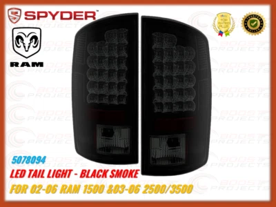 Luces traseras estilo LED Spyder - humo negro para 02-06 Ram 1500 03-06 2500 / 3500 Foto 1 de 4