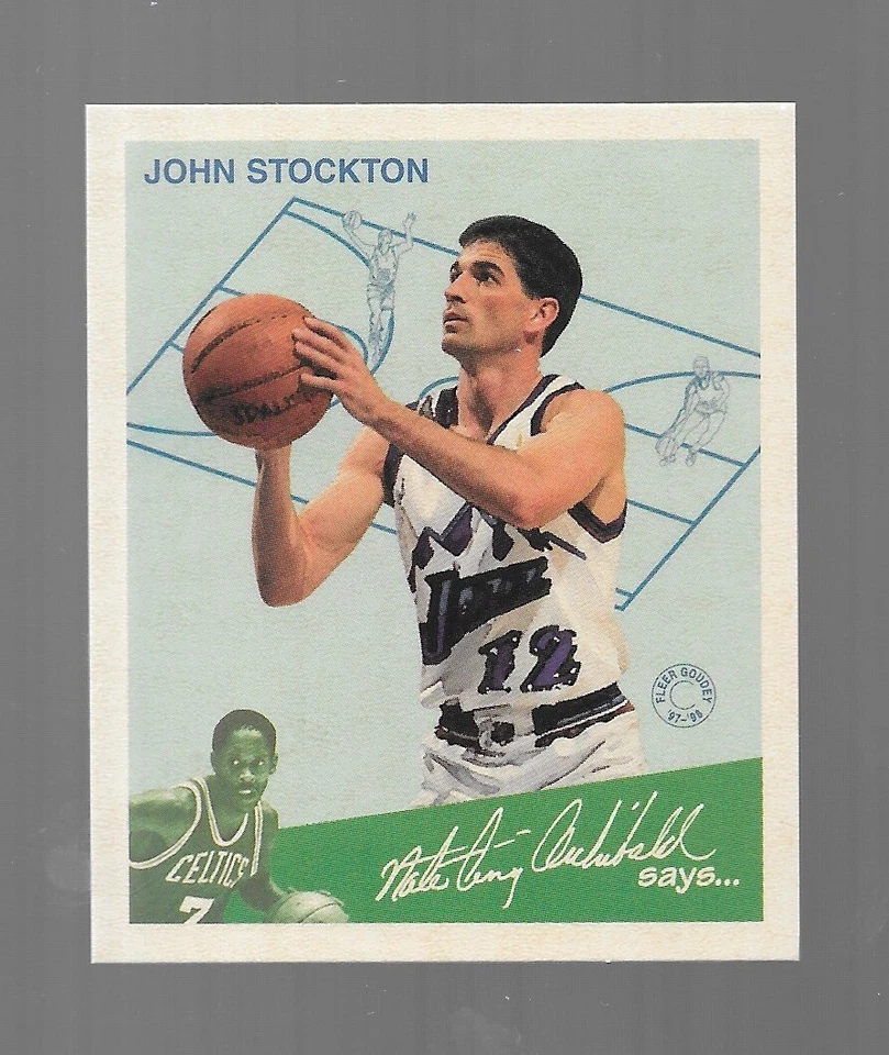 Baloncesto Fleer Goudey John Stockton 1997-98 #13 casi nuevo Foto 1 de 1