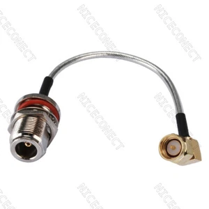 SMA Male Right Angle RA to N Female Bulkhead Semi-Flexible Cable RG402 0.141" - Picture 1 of 3