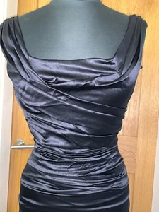 Dolce and Gabbana D&G Black Stretch Silk Ruched Cocktail Dress IT38 UK6-8 US2-4 - Picture 1 of 24