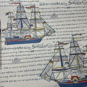 Vtg 1960's Wallpaper NOS Savannah SteamShip 1818 72 sq ft Nautical FAIRVIEW - Picture 1 of 9
