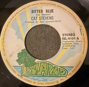 Island ed1 PINK RIM Cat Stevens: Bitterblue. PHILIPPINES-ONLY A-SIDE, MISSPELT - Picture 1 of 2