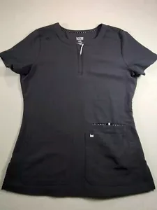 Koi Next Gen Women's Scrub Uniform Charcoal Gray Size XXS Zipper Neck - Picture 1 of 8
