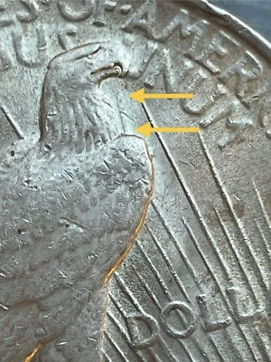 1922-P Peace Dollar Error. Nice Die Clash Spike, Eagles Rt. Shoulder. PD-05 - Image 1 of 4